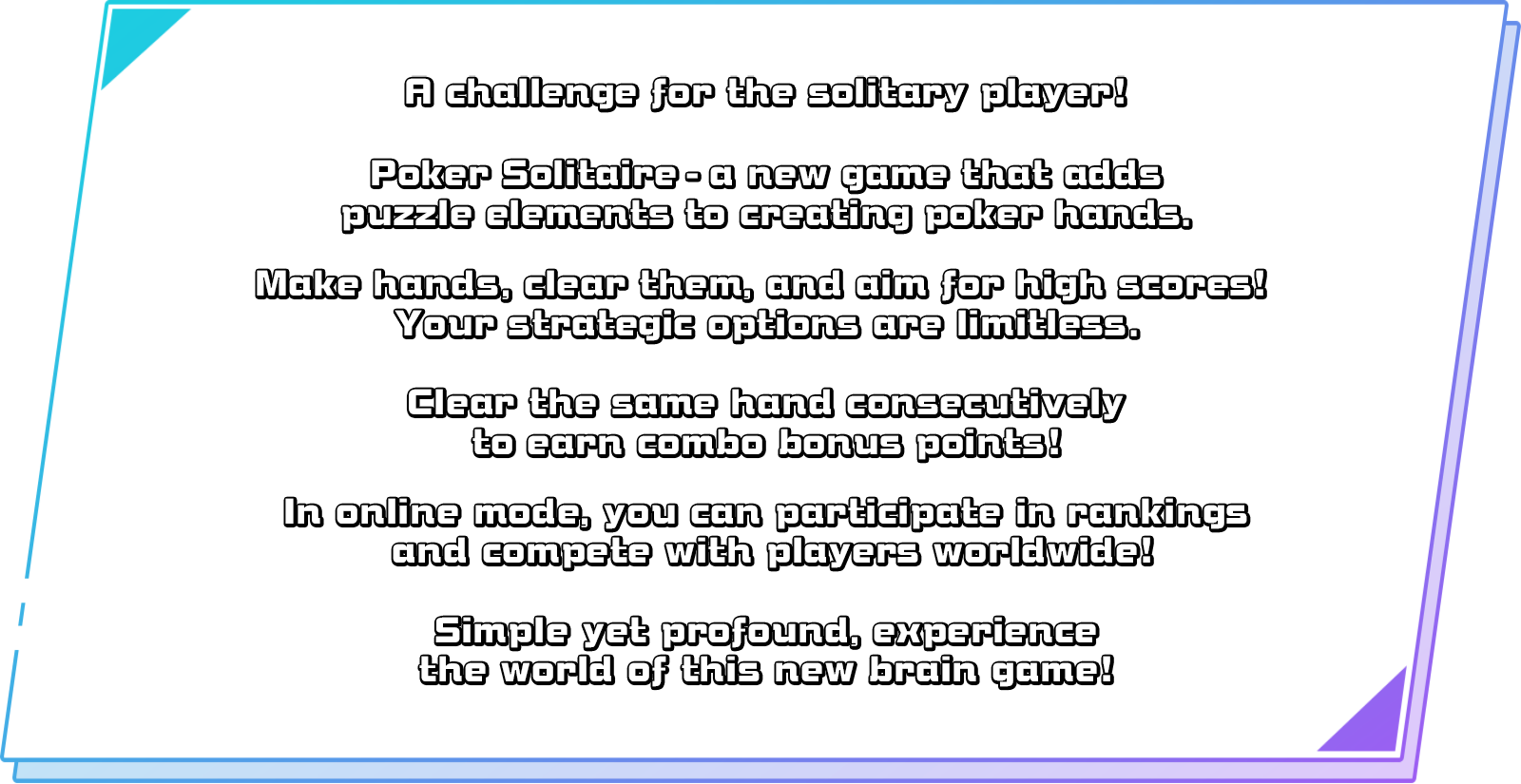 A challenge for the solitary player!